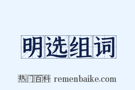 明选组词是什么意思的图片